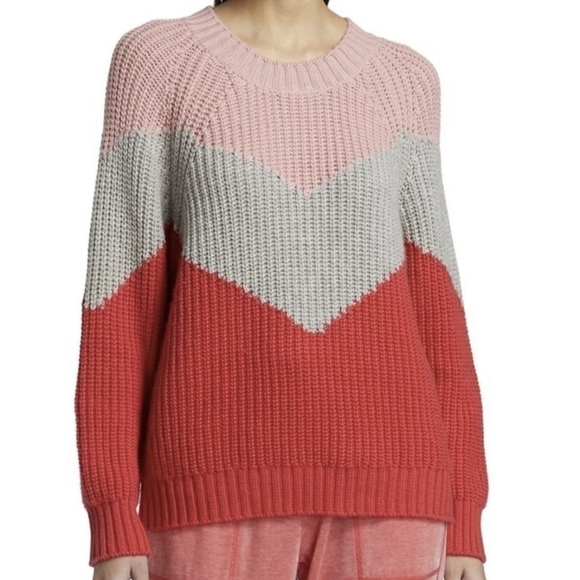 NWT Anthropologie Splendid Loveland Chevron Colorblock  chunky knit Sweater - Picture 1 of 12